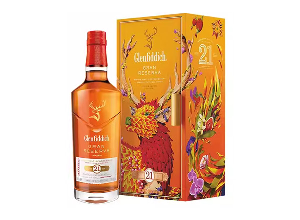 牡丹江回收格兰菲迪21年700ml福鹿生花新年装福鹿呈祥新春礼盒装Glenfiddich苏格兰威士忌